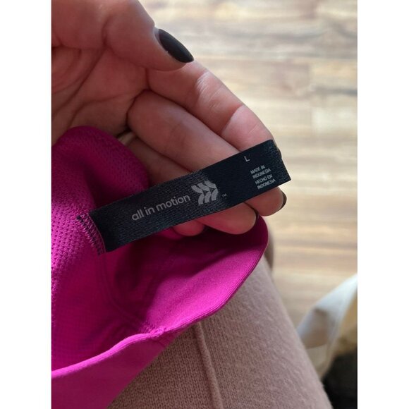 All in Motion 3 Piece Activewear Set Size Large Magenta Leggings Top Bra Women’s - Picture 13 of 14